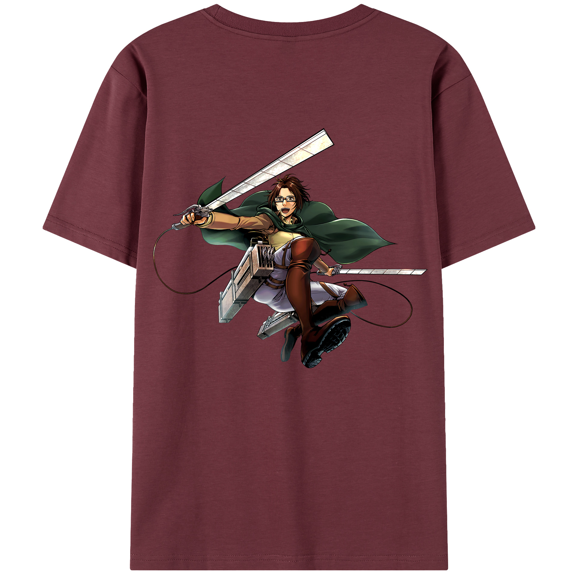 （画像用） 進撃の巨人 ハンジ·ゾエ Attack on Titan Hanji Zoe 綿100％半袖Tシャツ（背面プリント）